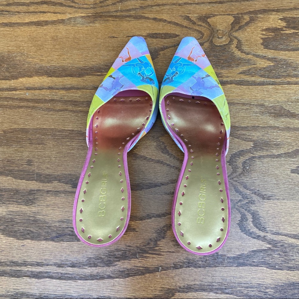 Vintage 90s 1990s y2k 2000s Trendy Fashion girl sling back Block Heels 6 - Picture 4 of 11
